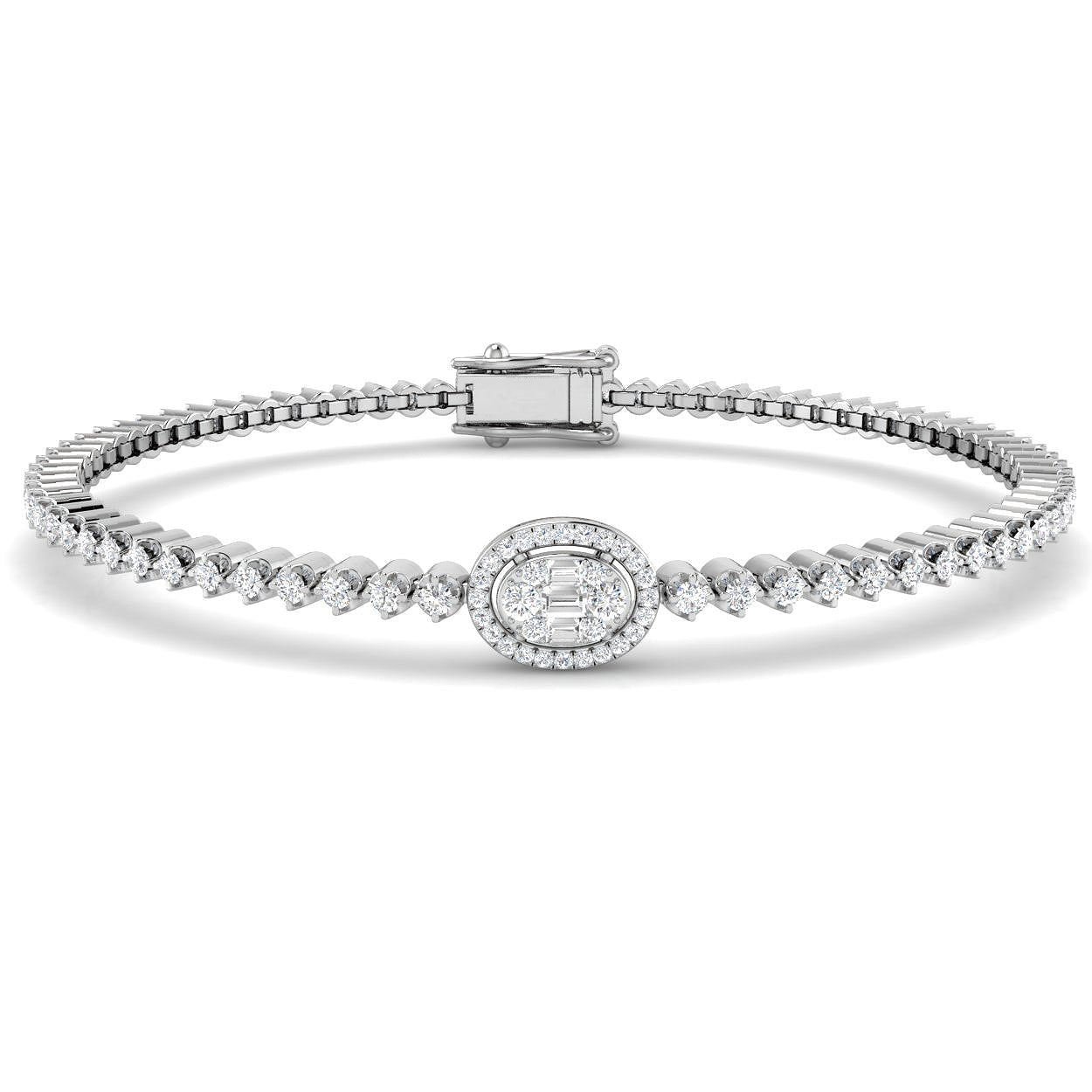 18ct White Gold 1.11ct G SI2 Diamond Bracelet