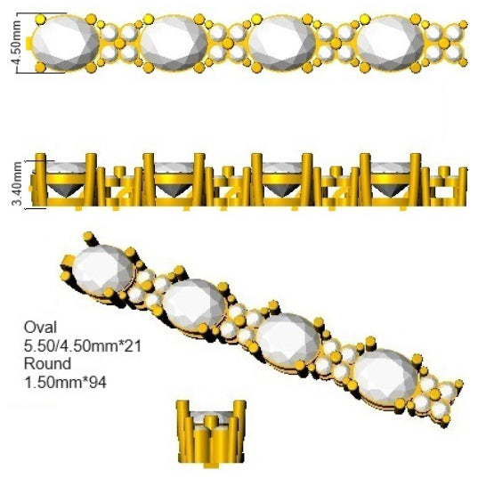 18ct Yellow Gold 15.14ct Blue Sapphire Bracelet