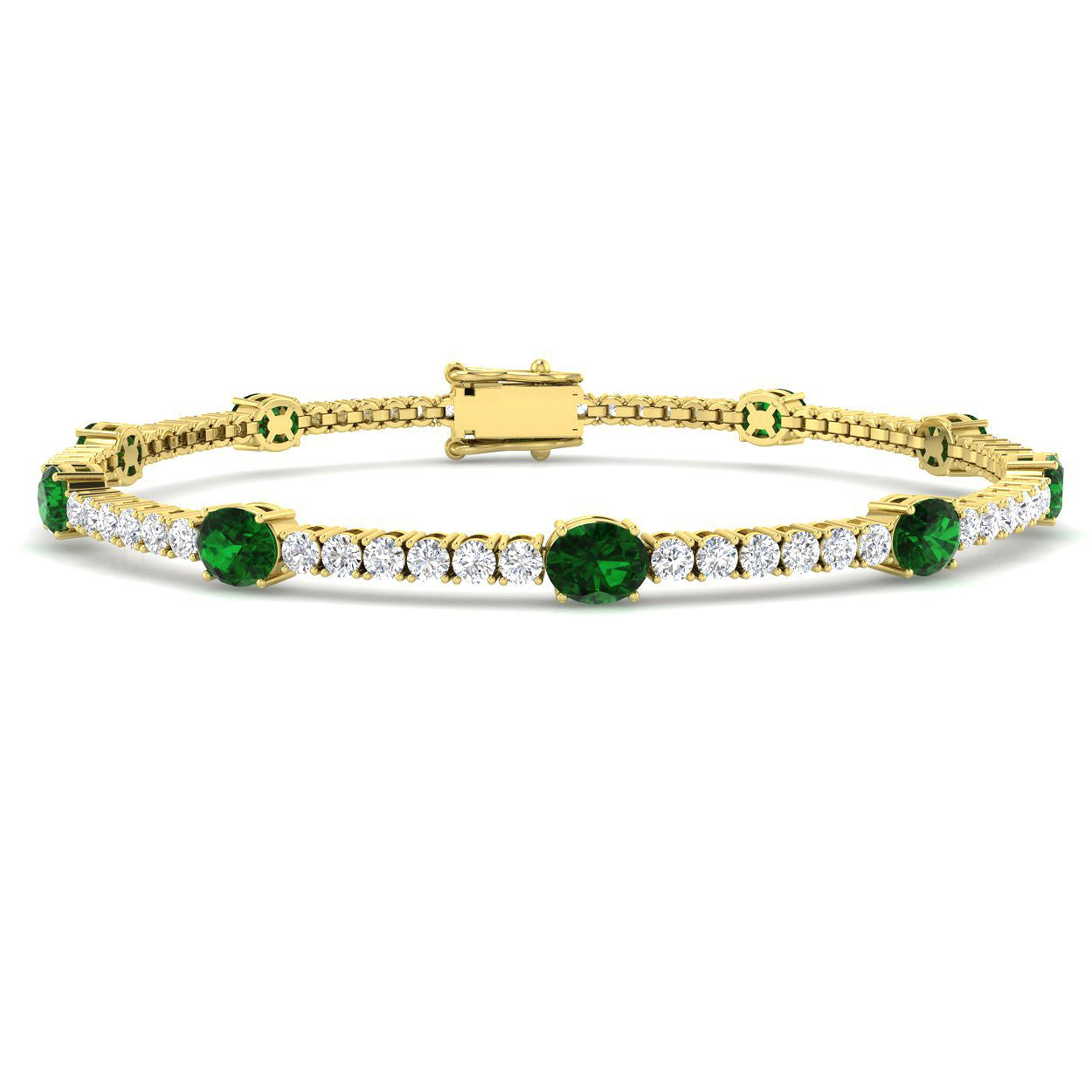 18ct Yellow Gold 4.61ct Emerald Bracelet