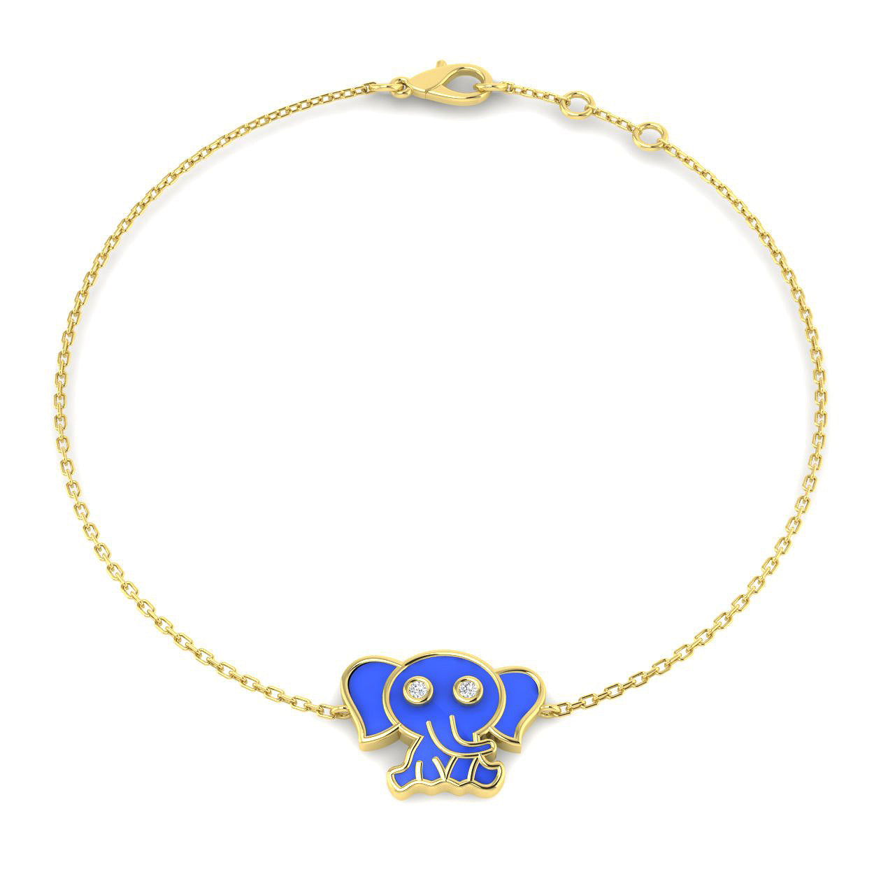 9ct Yellow Gold 0.19ct Enamel Bracelet