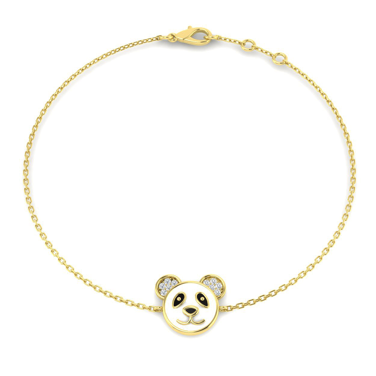9ct Yellow Gold 0.13ct Enamel Bracelet