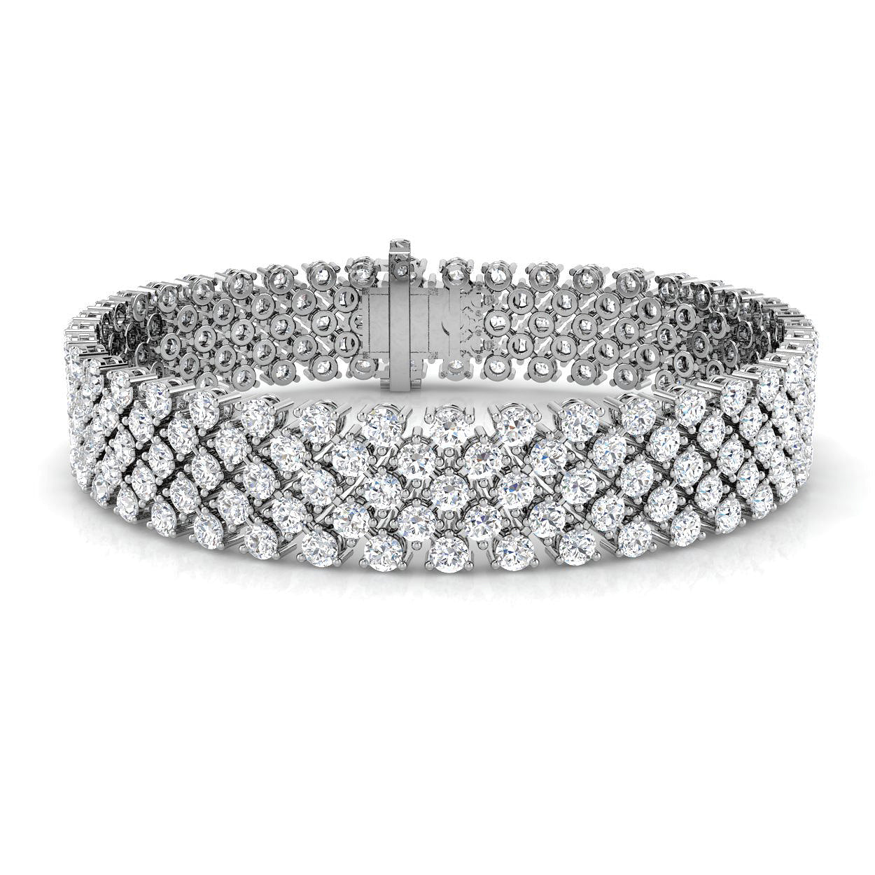 9ct White Gold 15.61ct Laboratory Grown CVD Bracelet