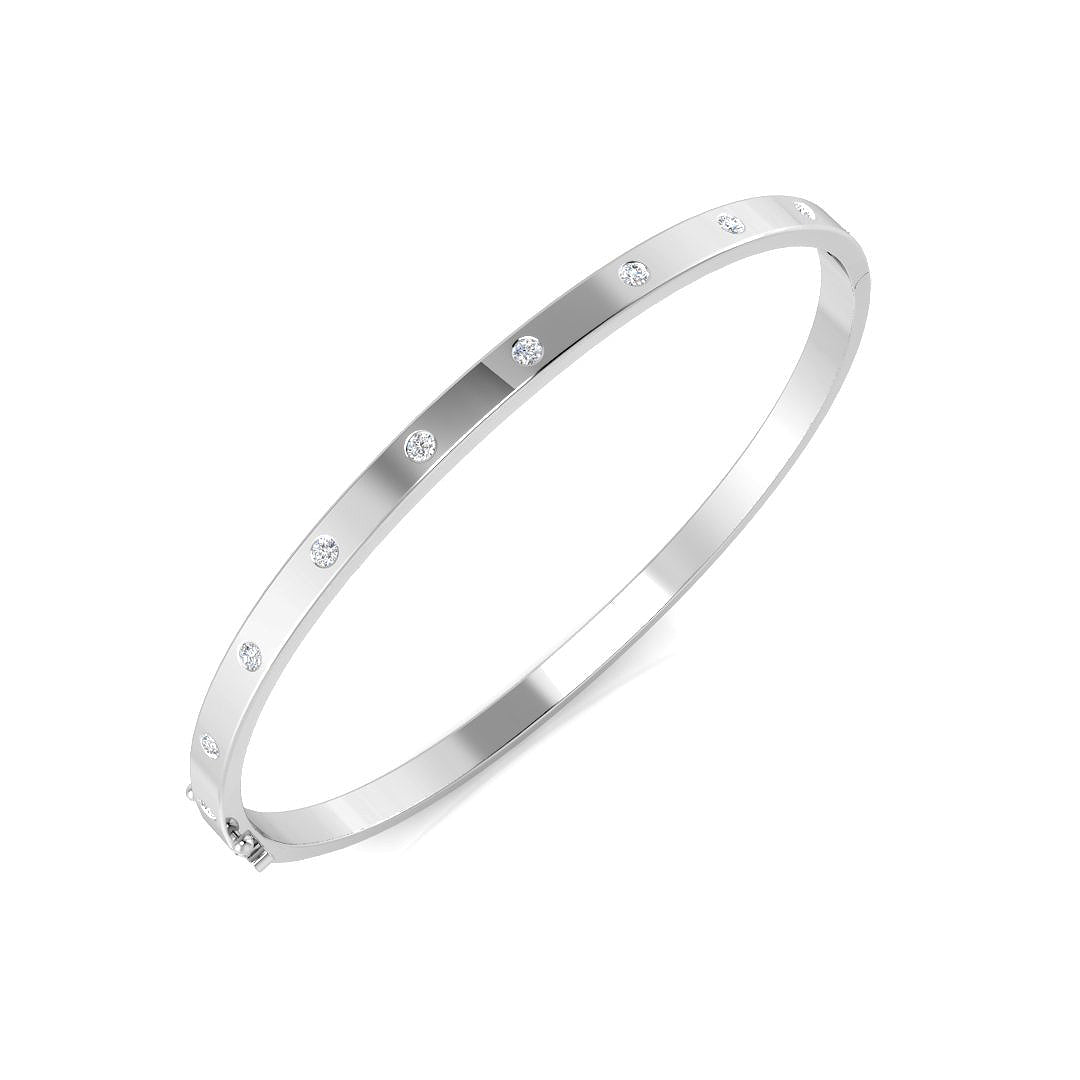 9ct White Gold 0.51ct Laboratory Grown CVD Bangle