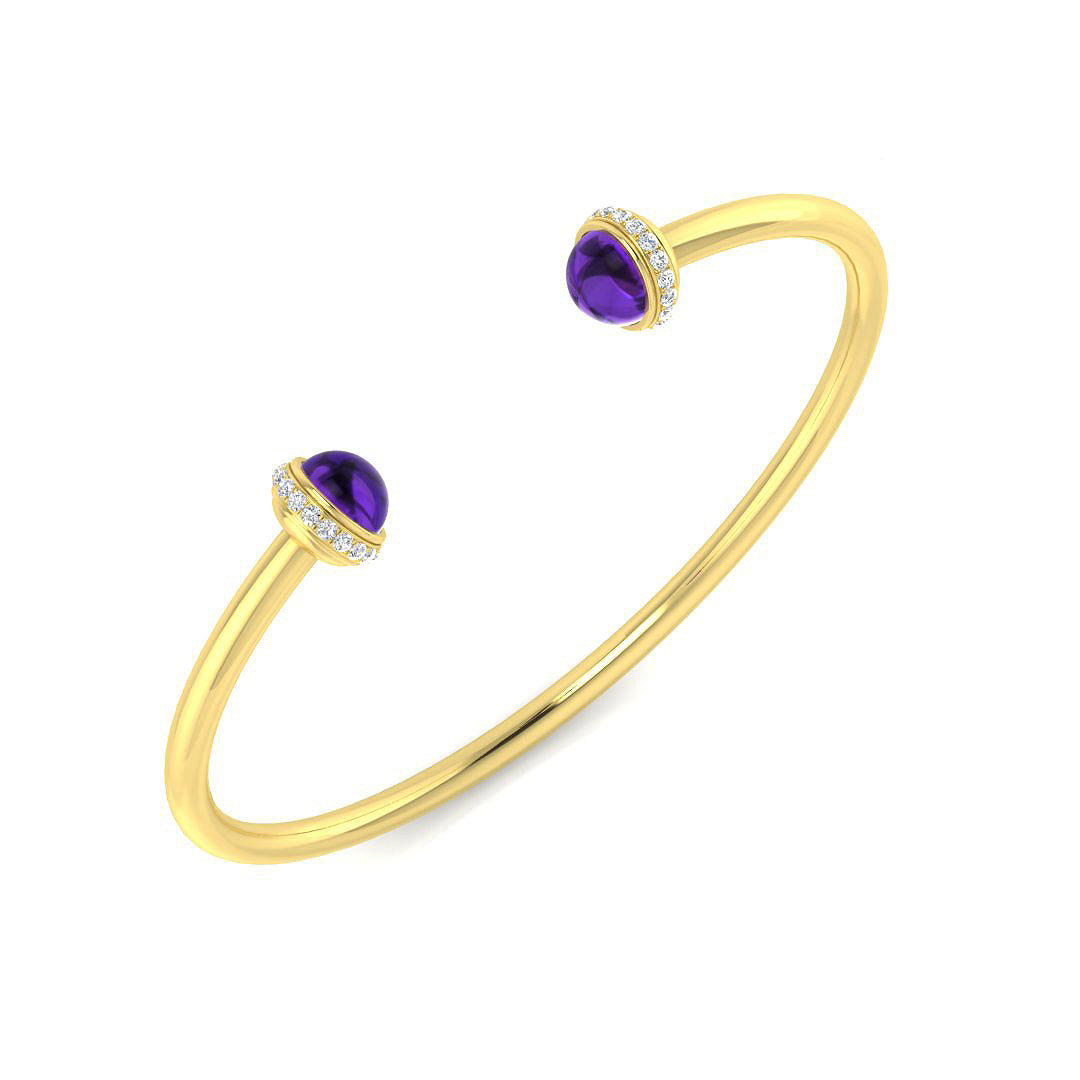 9ct Yellow Gold 2.33ct Amethyst Bangle