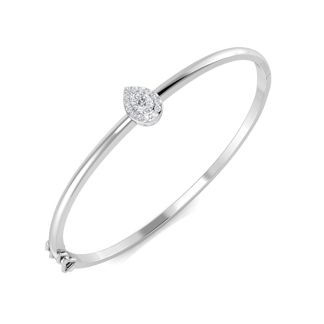 18ct White Gold 0.57ct G SI2 Diamond Bangle
