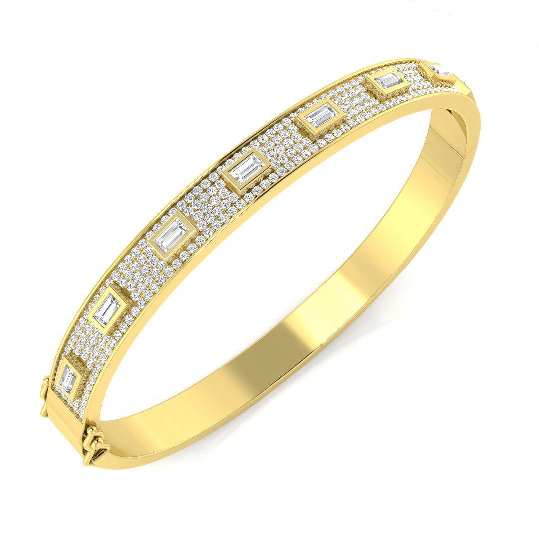 9ct Yellow Gold 1.64ct G SI2 Diamond Bangle