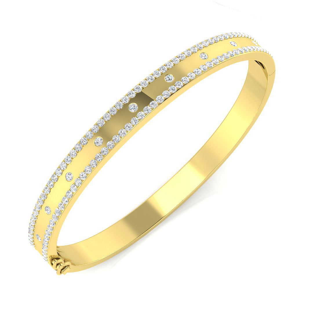 9ct Yellow Gold 1.77ct G SI2 Diamond Bangle