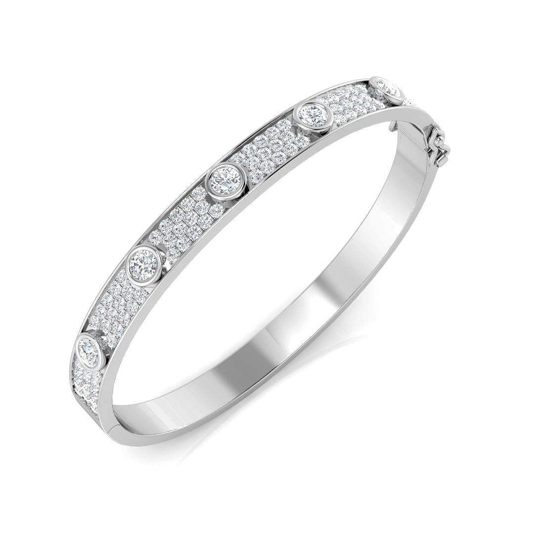 9ct White Gold 3.11ct G SI2 Diamond Bangle