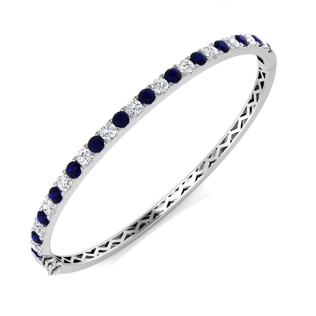 18ct White Gold 3.55ct G SI2 Diamond Bangle