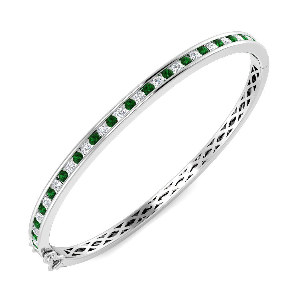 18ct White Gold 1.62ct G SI2 Diamond Bangle