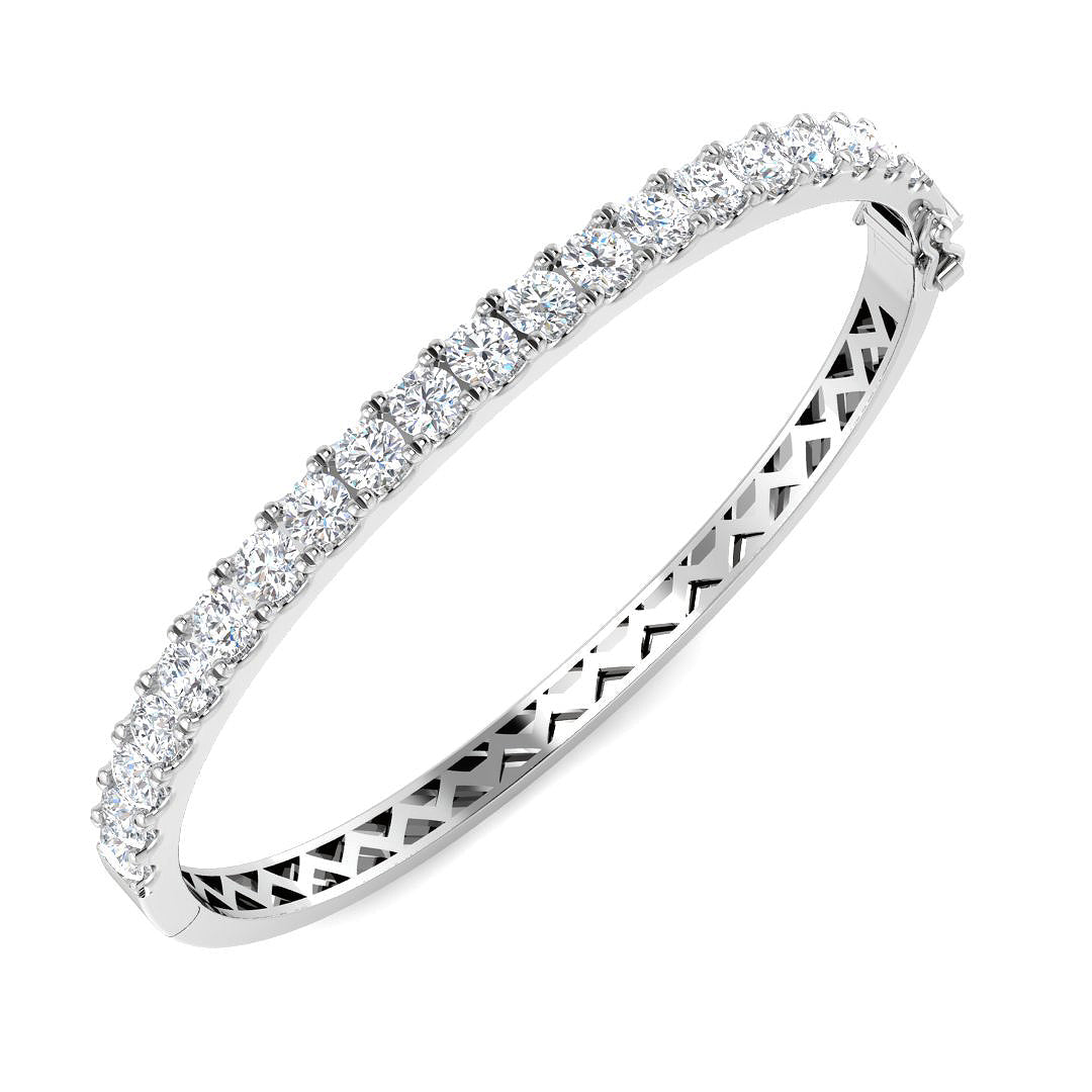 9ct White Gold 5.05ct Laboratory Grown CVD Bangle