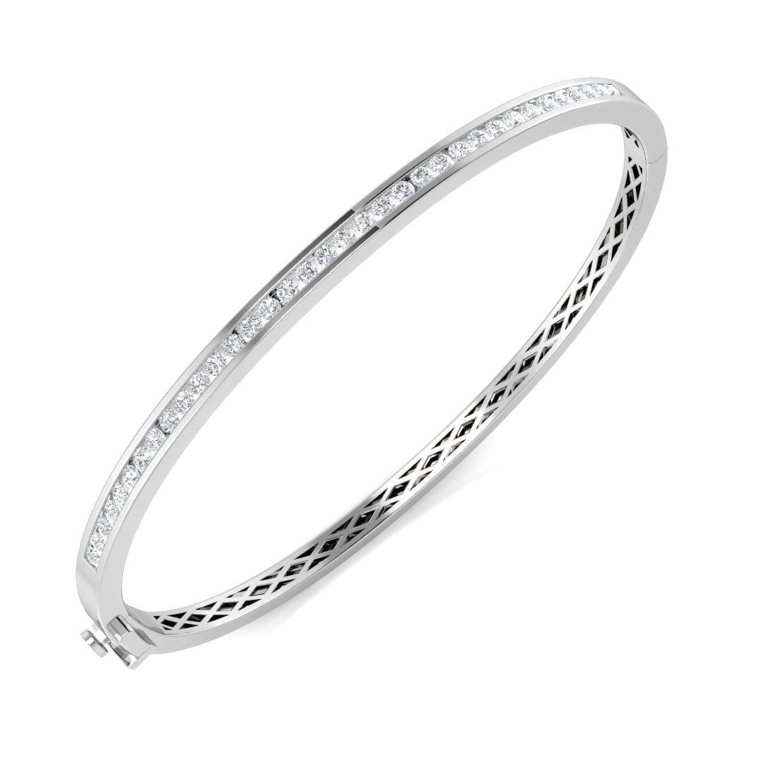 9ct White Gold 0.75ct G I1 Diamond Bangle