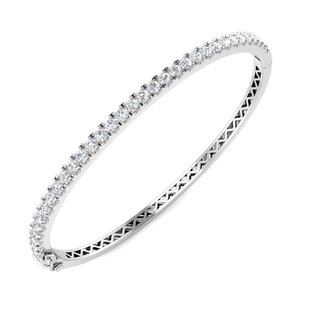 9ct White Gold 2.02ct Laboratory Grown CVD Bangle