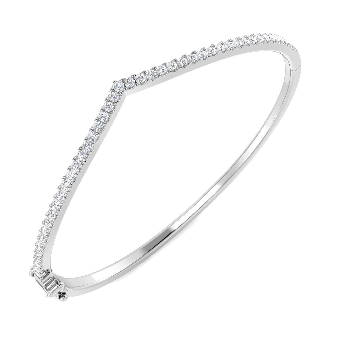 9ct White Gold 0.97ct G SI2 Diamond Bangle