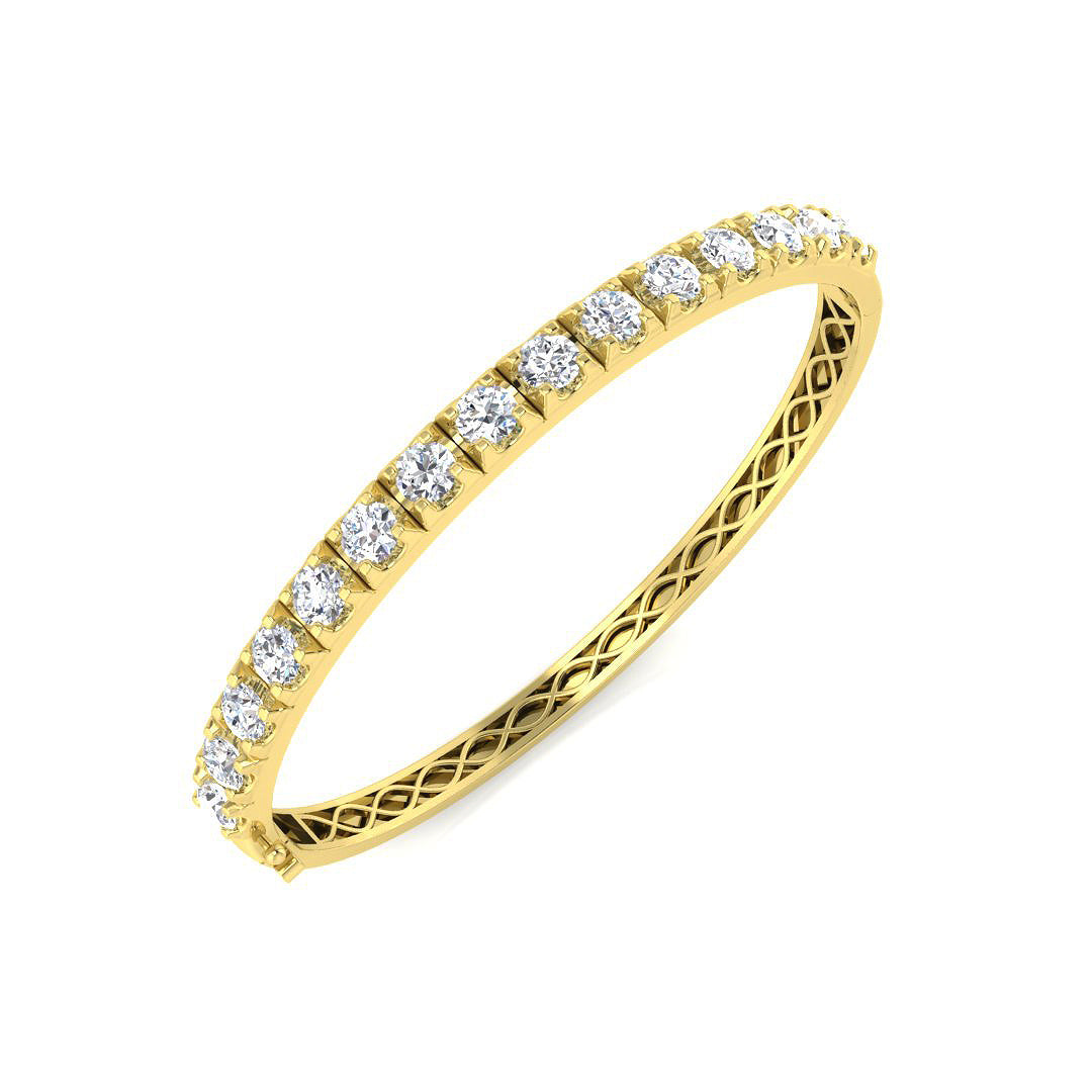 9ct Yellow Gold 2.88ct G SI2 Diamond Bangle