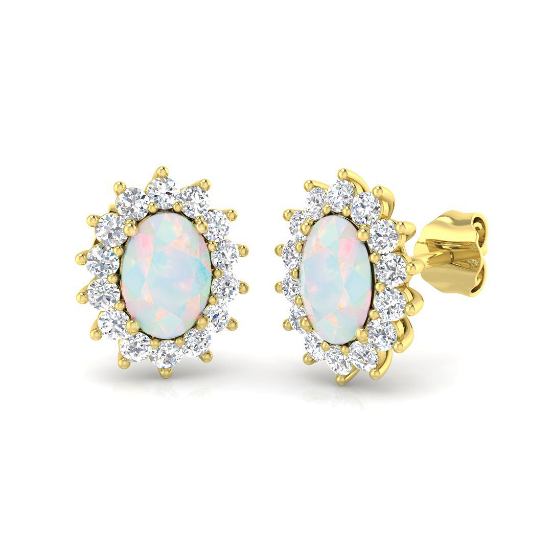 9ct Yellow Gold 1.75ct Opal Earrings