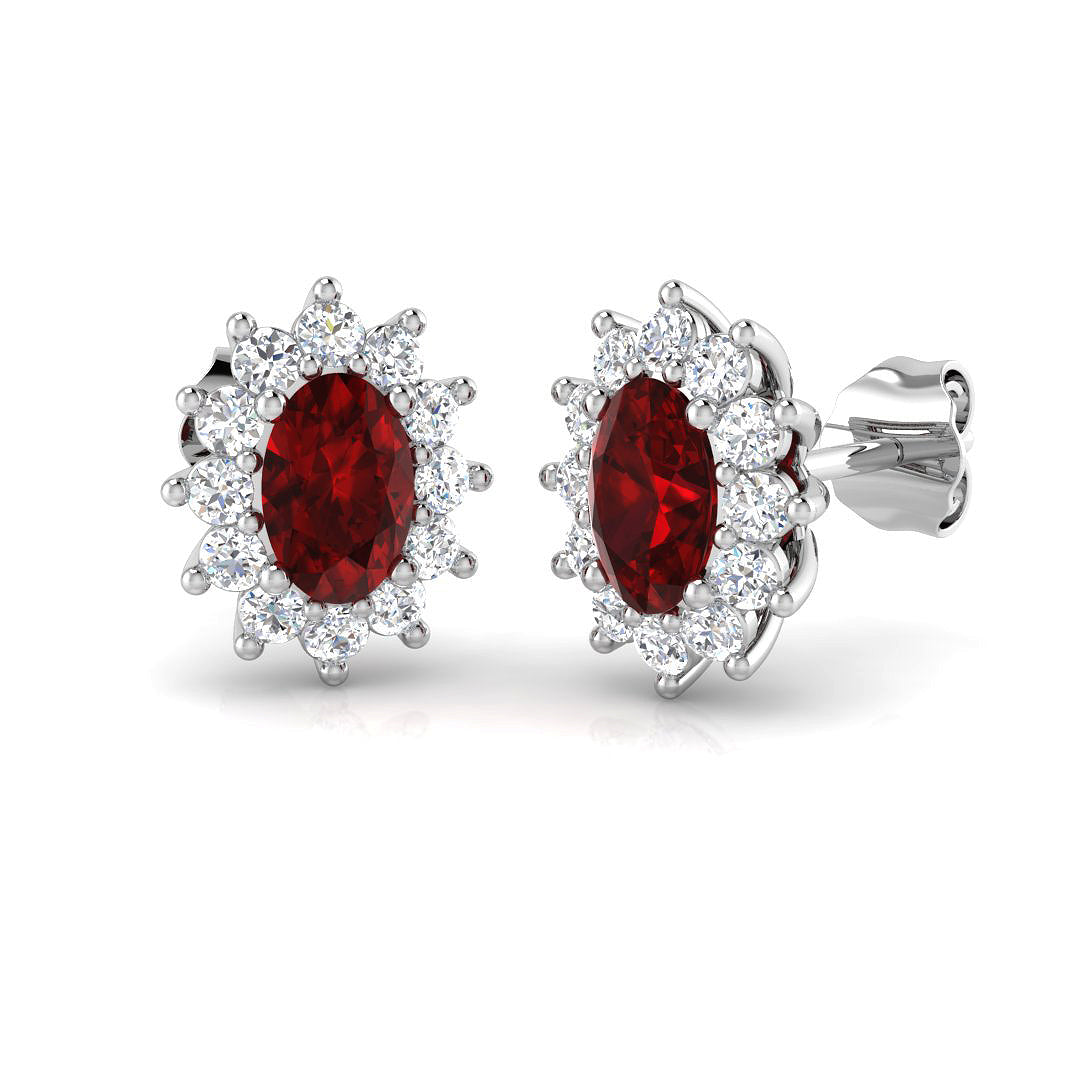 18ct White Gold 1.60ct Ruby Earrings