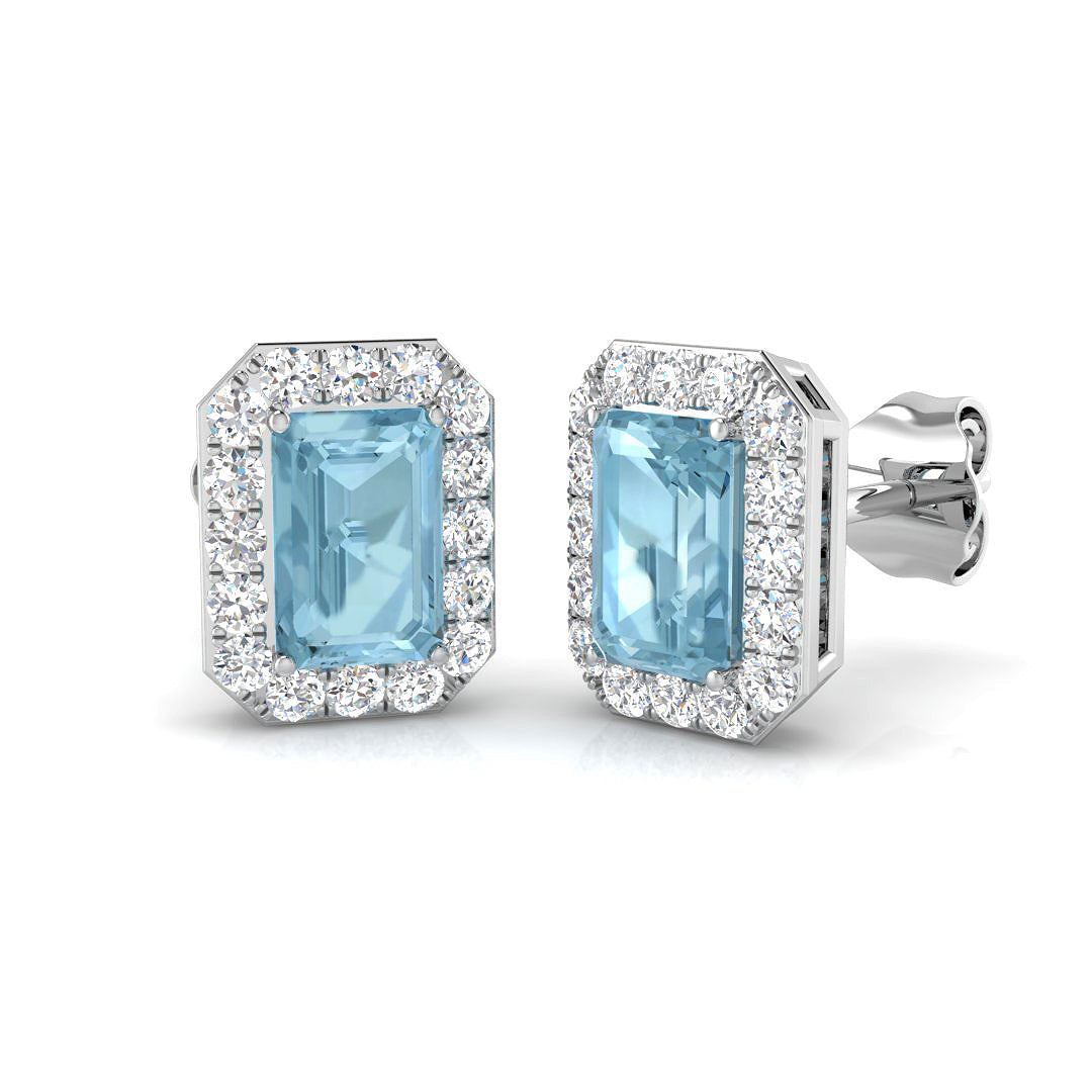 9ct White Gold 1.50ct Aquamarine Earrings