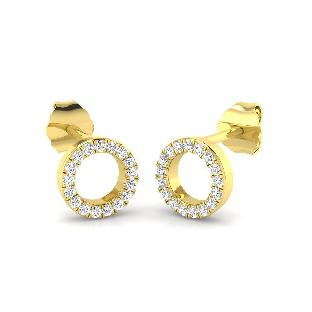 9ct Yellow Gold 0.12ct G SI2 Diamond Earrings