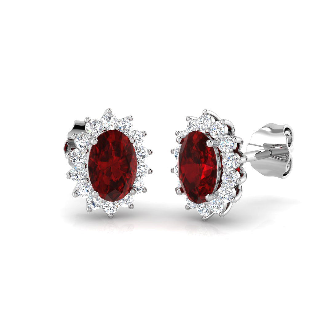 18ct White Gold 1.32ct Ruby Earrings
