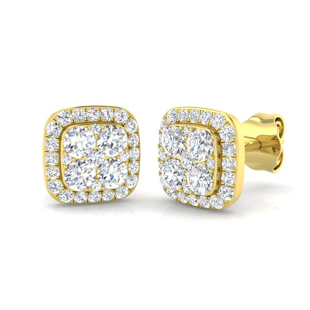 9ct Yellow Gold 0.66ct G I1 Diamond Earrings