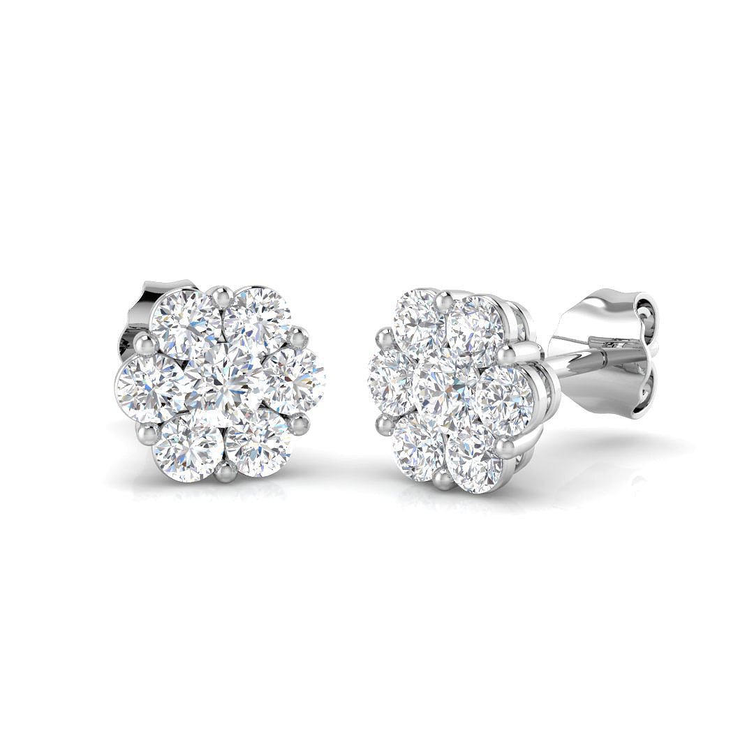 9ct White Gold 0.97ct Laboratory Grown CVD Earrings