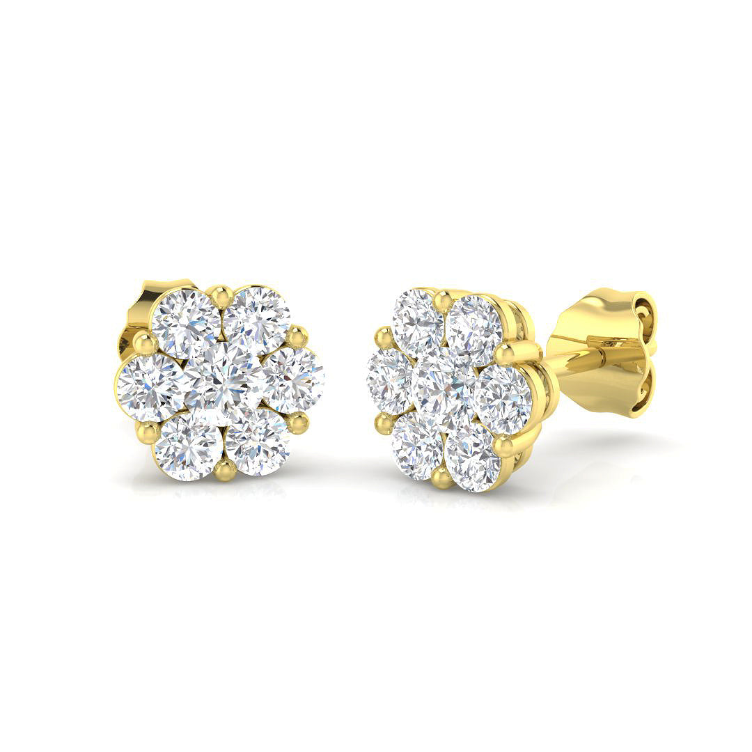 9ct Yellow Gold 0.97ct Laboratory Grown CVD Earrings