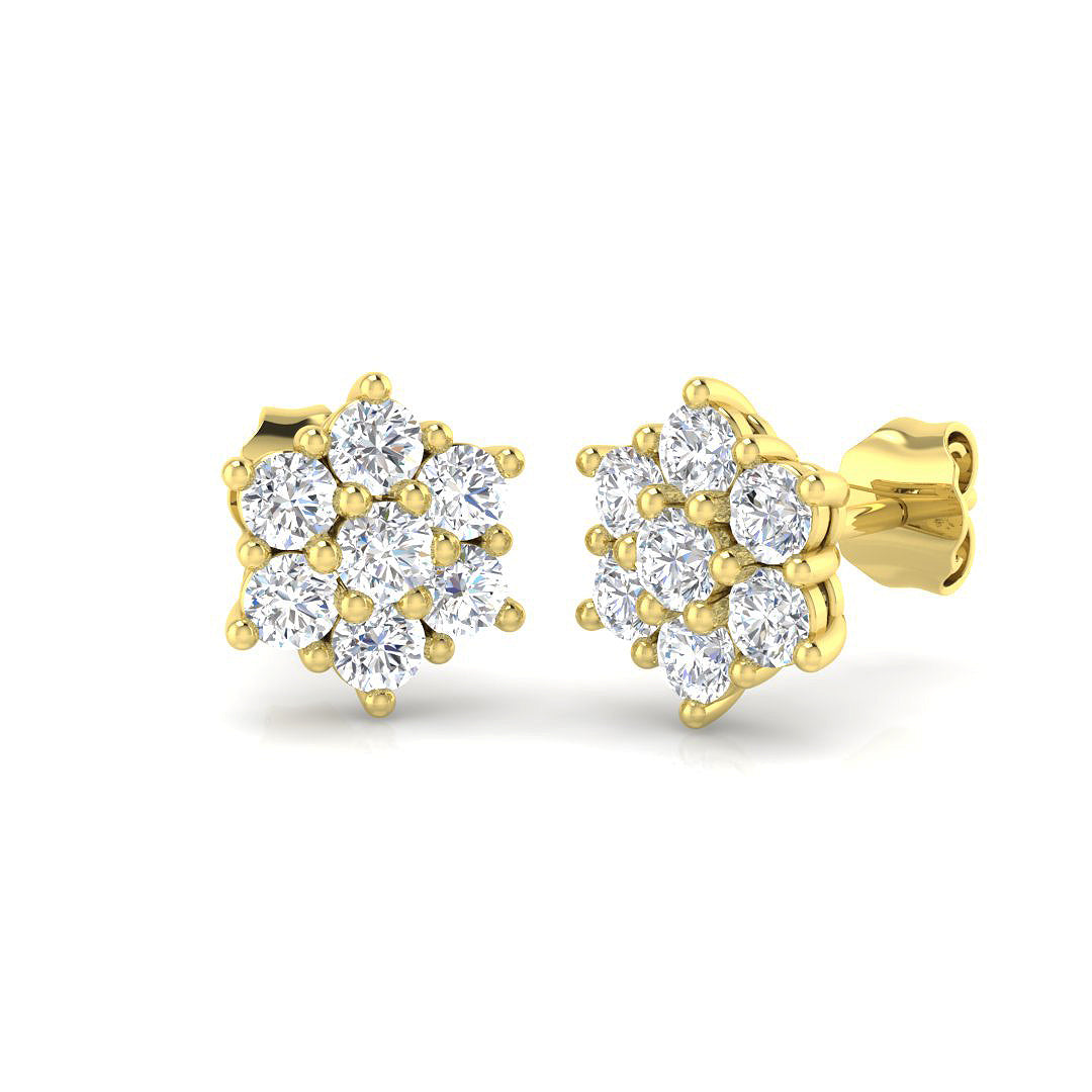 9ct Yellow Gold 0.50ct G I1 Diamond Earrings