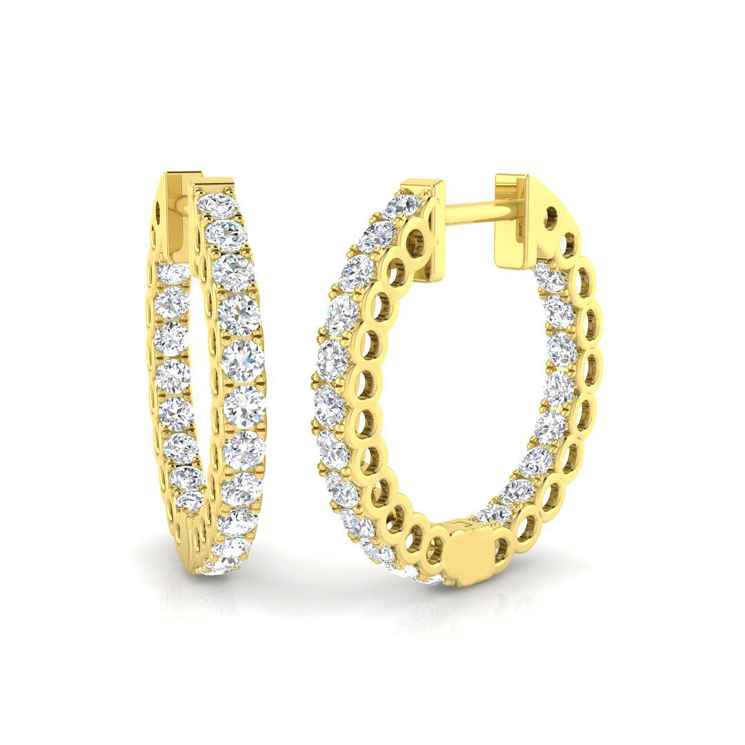 9ct Yellow Gold 1.04ct G I1 Diamond Earrings