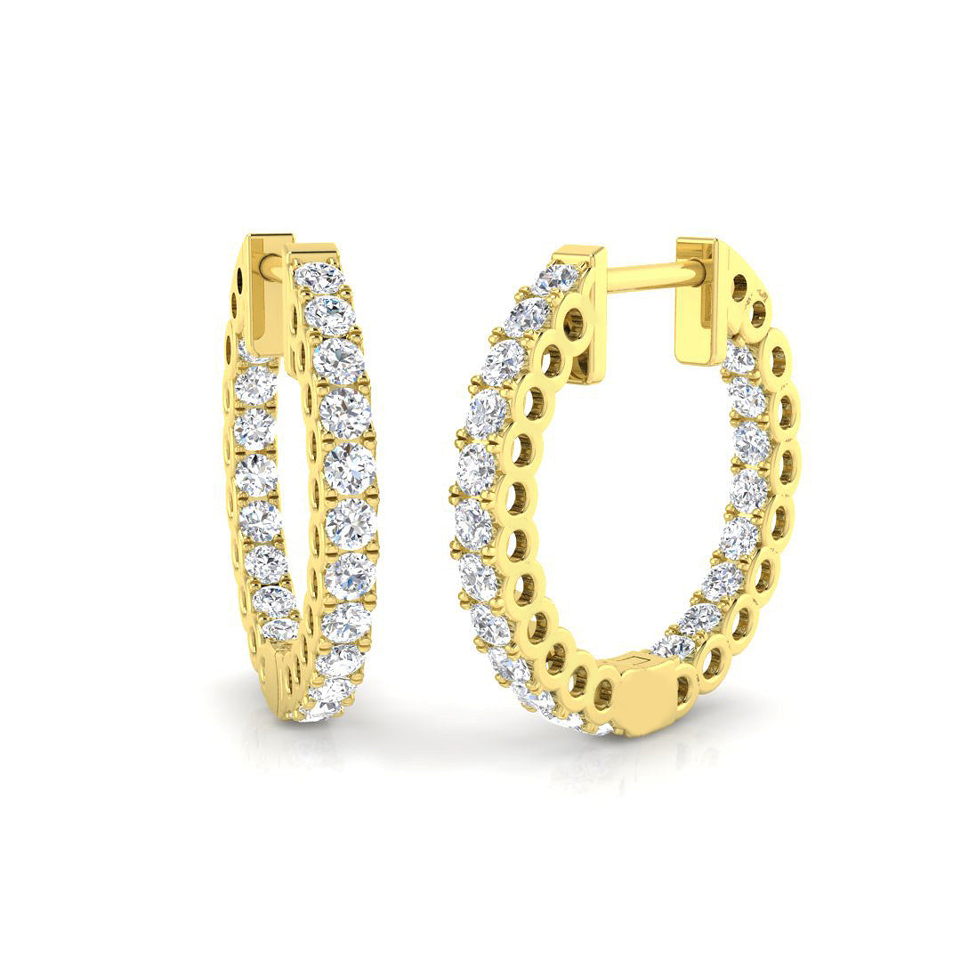 9ct Yellow Gold 0.77ct G I1 Diamond Earrings