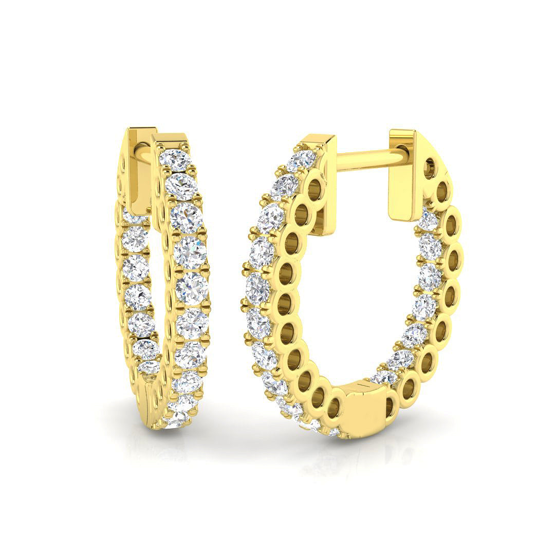 9ct Yellow Gold 0.49ct G I1 Diamond Earrings