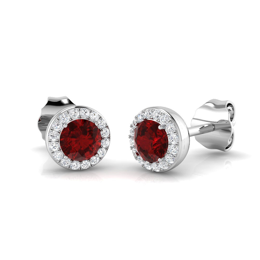 18ct White Gold 0.98ct Ruby Earrings