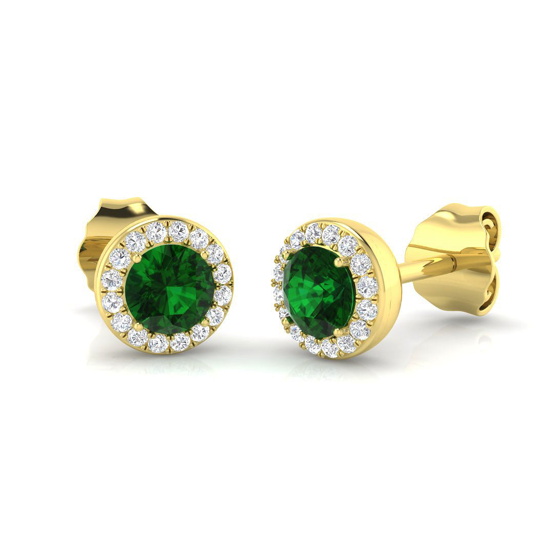 18ct Yellow Gold 0.71ct Emerald Earrings
