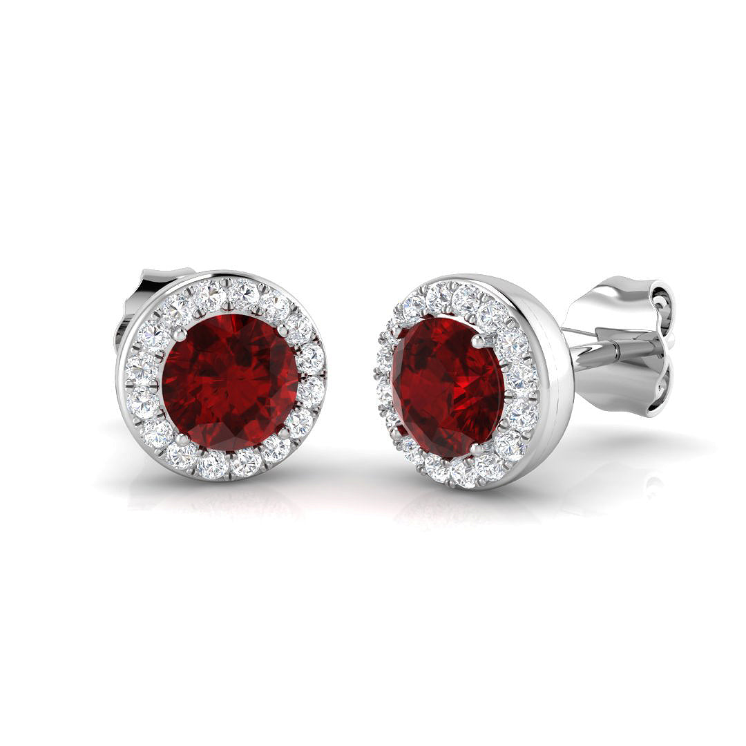 18ct White Gold 1.62ct Ruby Earrings