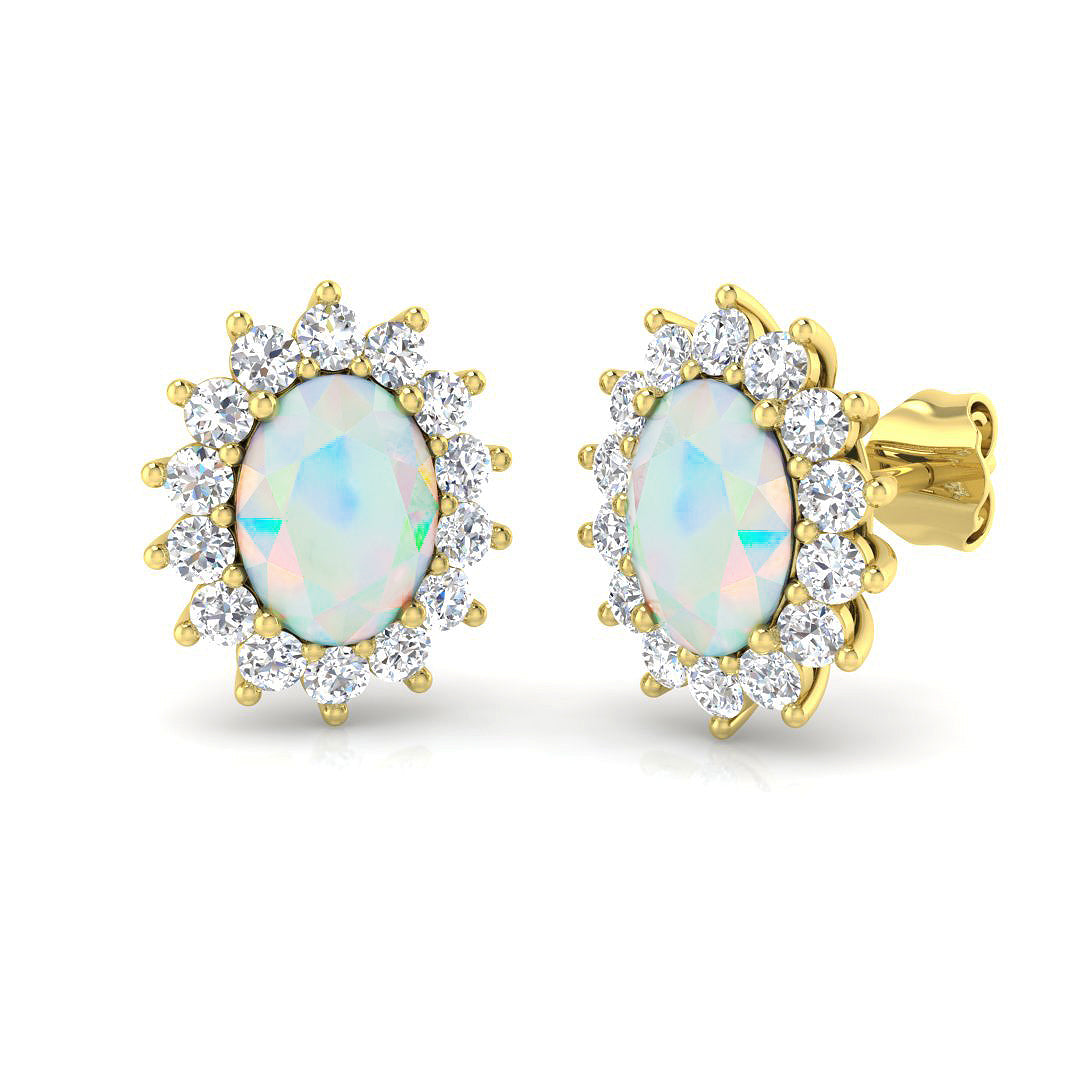9ct Yellow Gold 2.30ct Opal Earrings