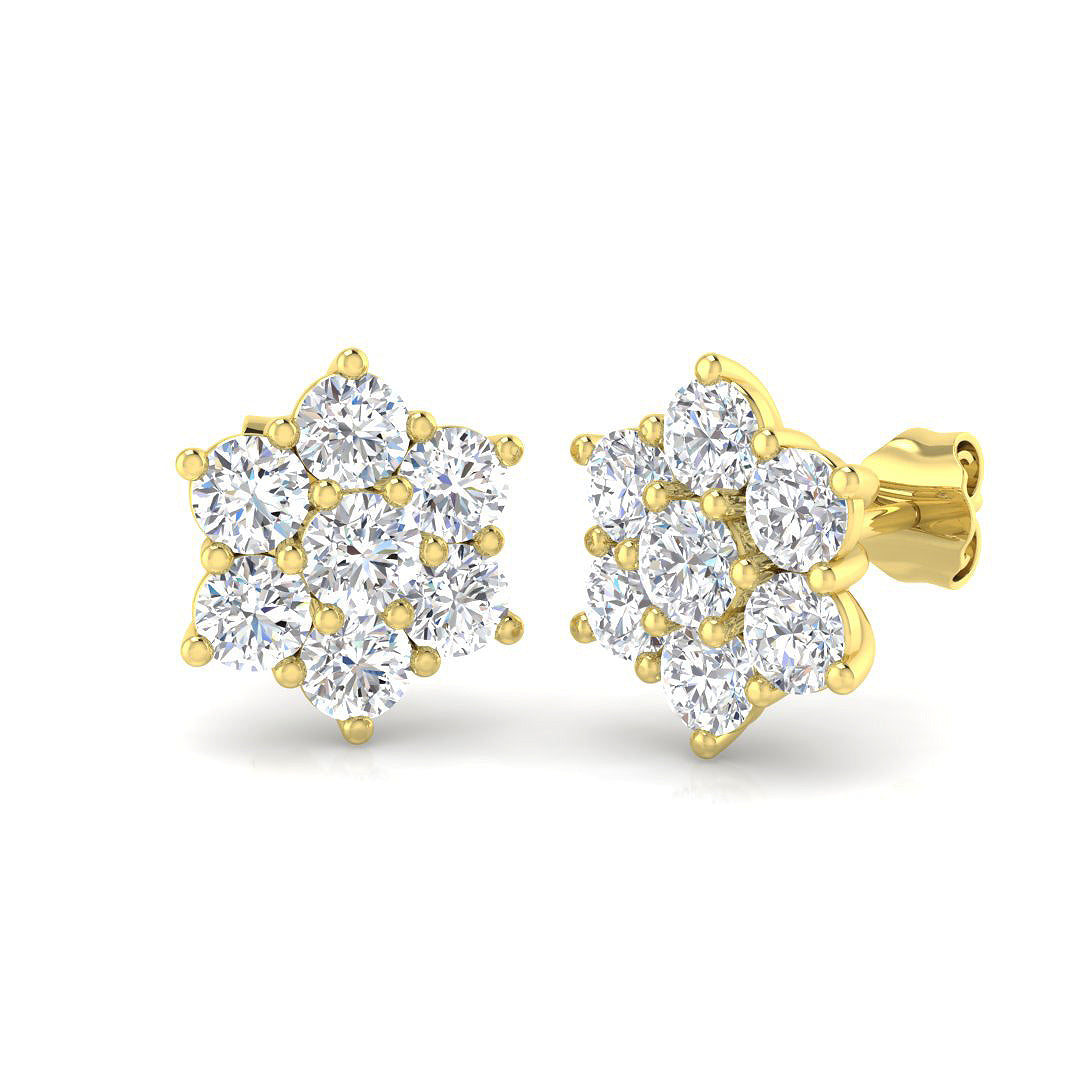 9ct Yellow Gold 2.04ct Laboratory Grown CVD Earrings