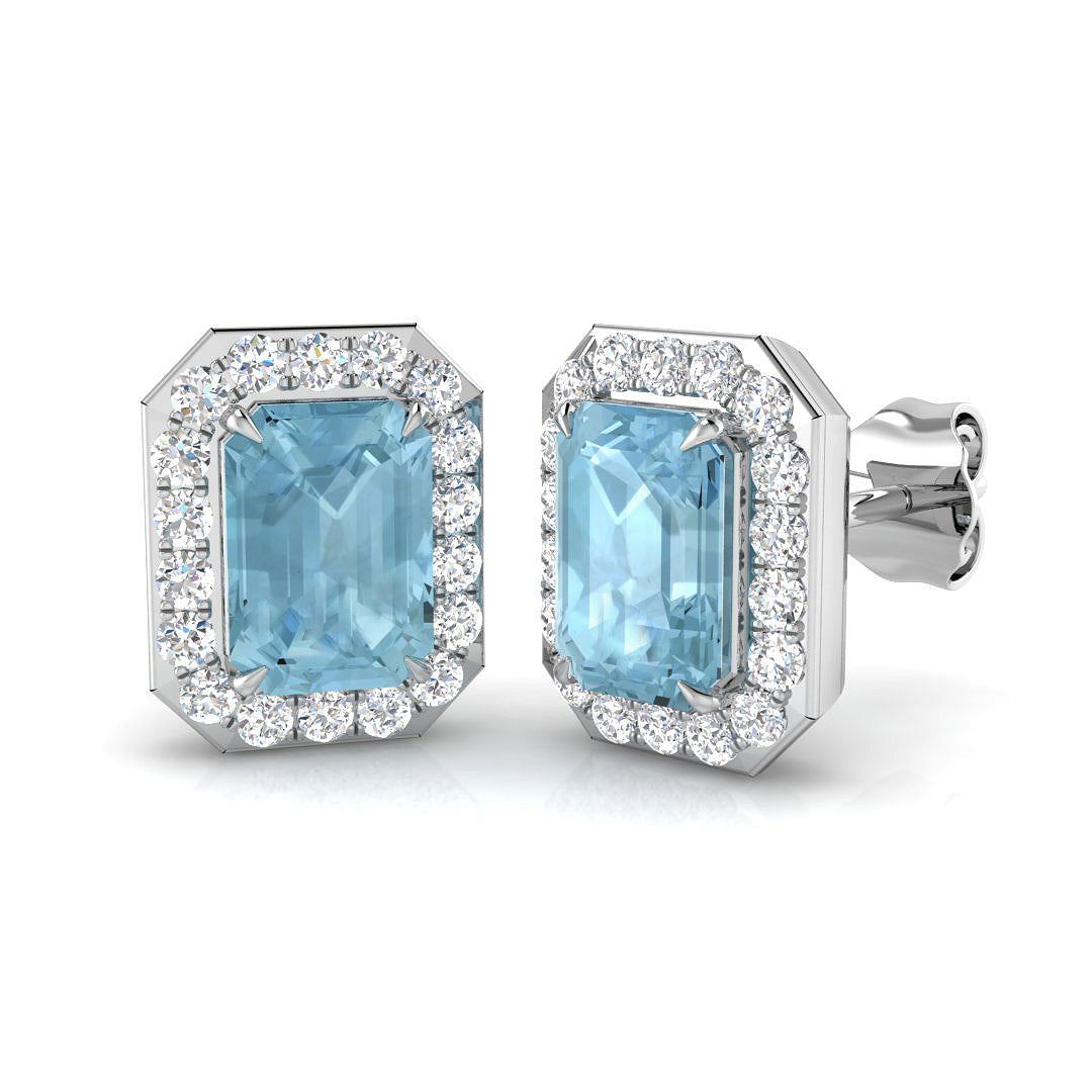 9ct White Gold 2.11ct Aquamarine Earrings