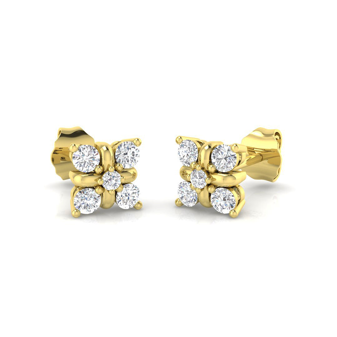 9ct Yellow Gold 0.42ct Laboratory Grown CVD Earrings