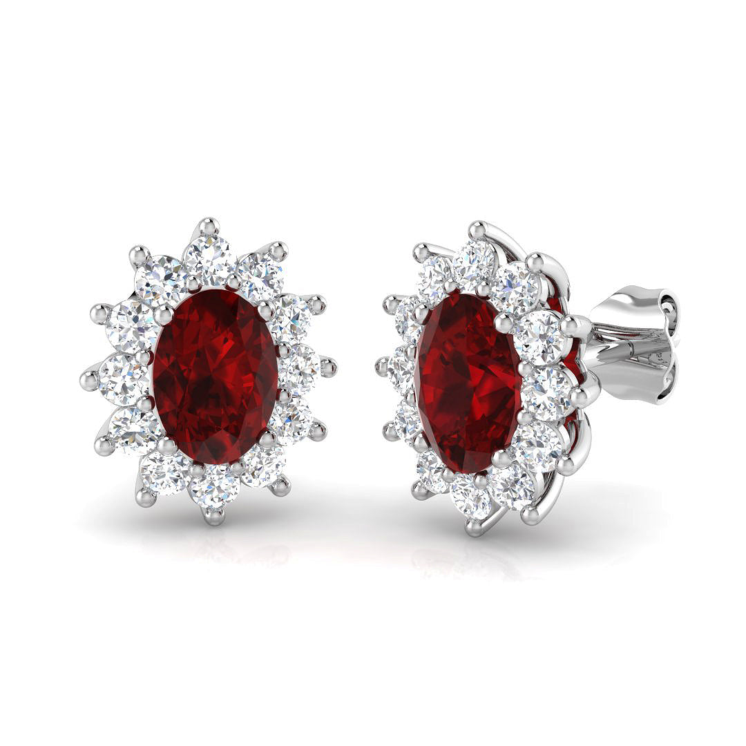 18ct White Gold 2.53ct Ruby Earrings
