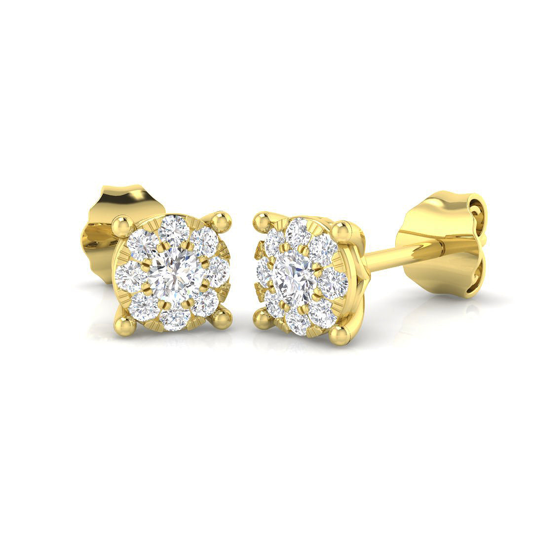 9ct Yellow Gold 0.25ct G I1 Diamond Earrings