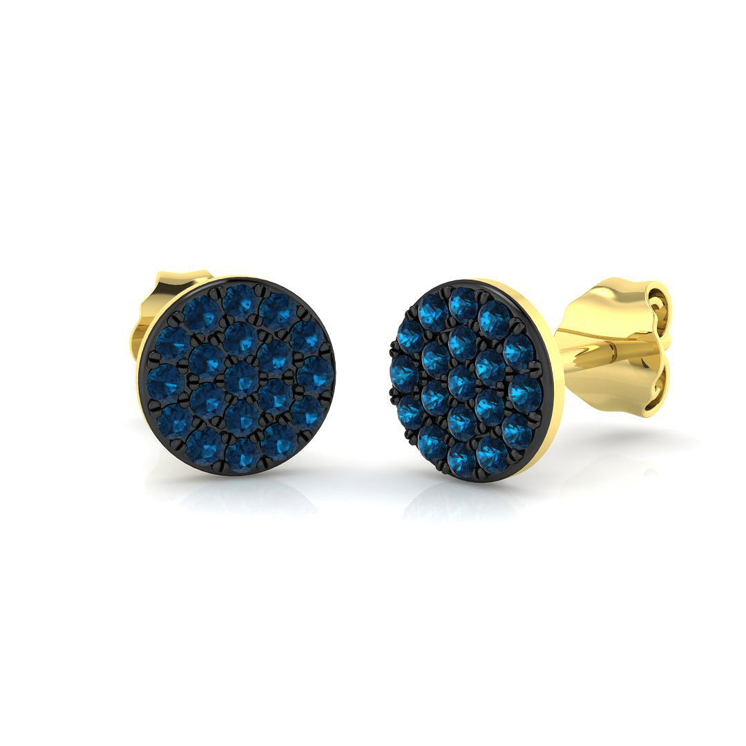 9ct Yellow Gold 0.30ct Blue Diamond Earrings