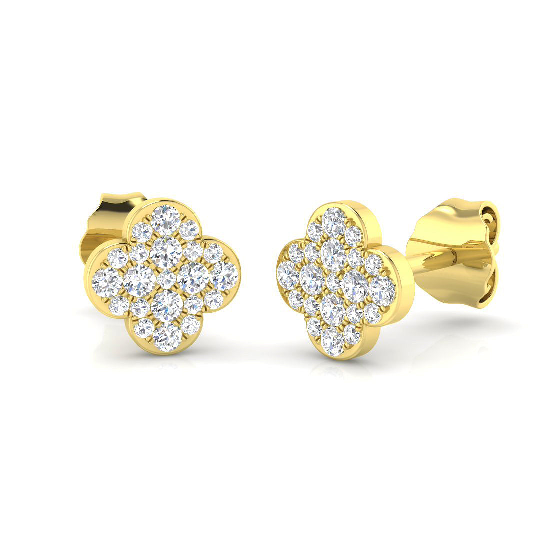 9ct Yellow Gold 0.18ct G SI2 Diamond Earrings
