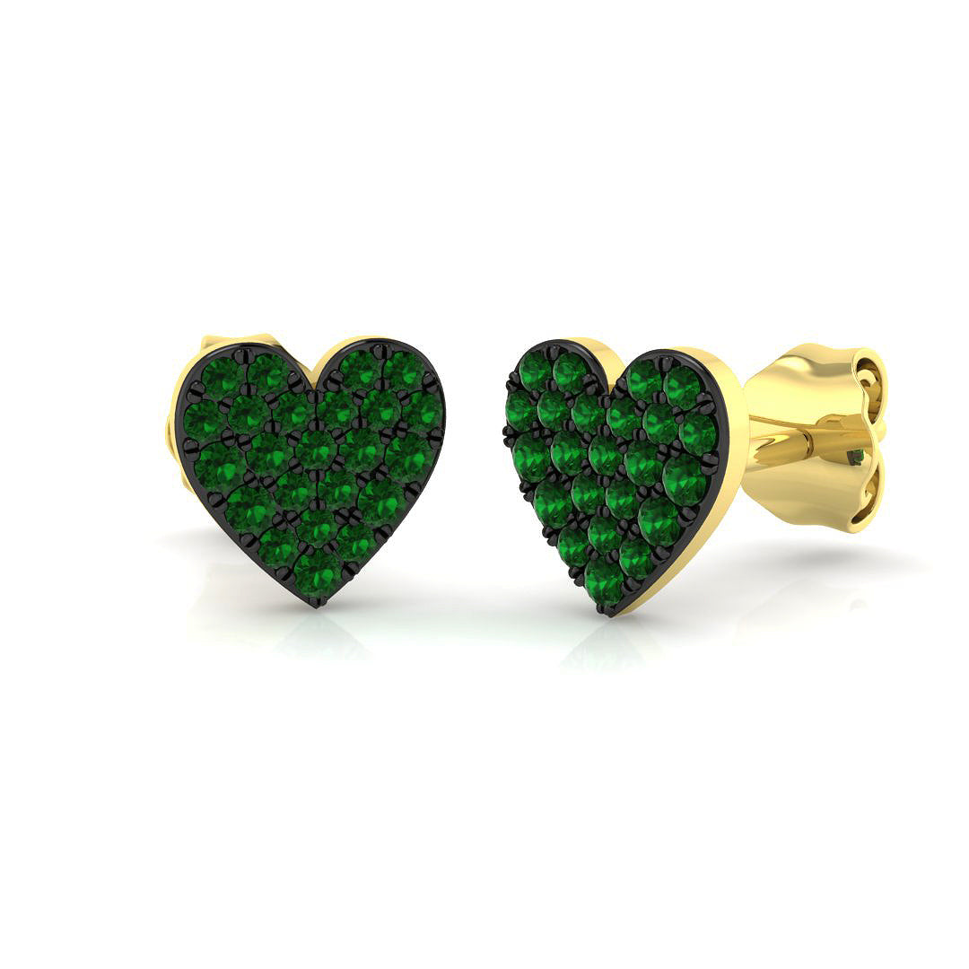 9ct Yellow Gold 0.21ct Green Diamond Earrings
