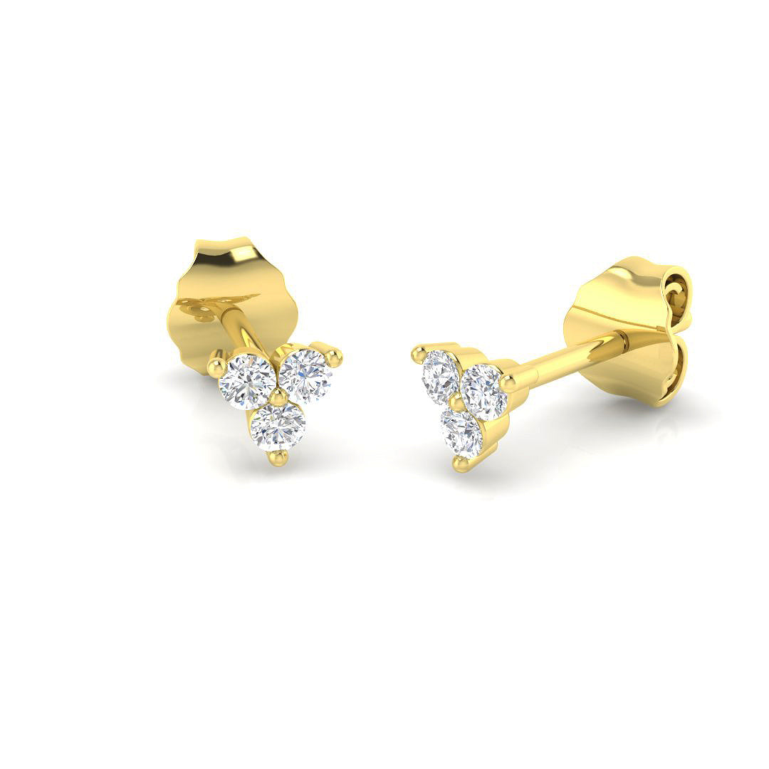 9ct Yellow Gold 0.11ct G SI2 Diamond Earrings