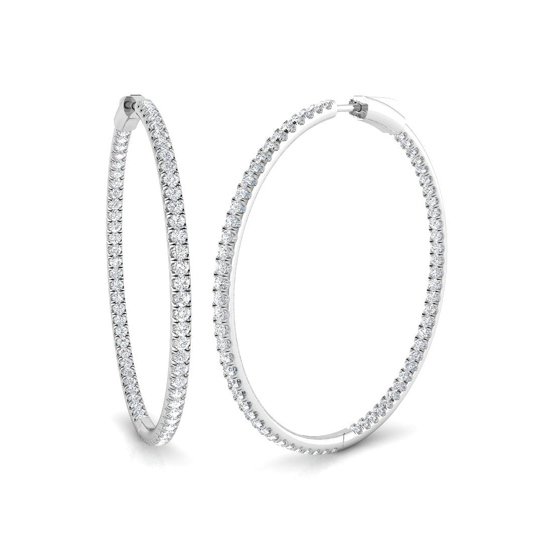 18ct White Gold 3.07ct G SI2 Diamond Earrings