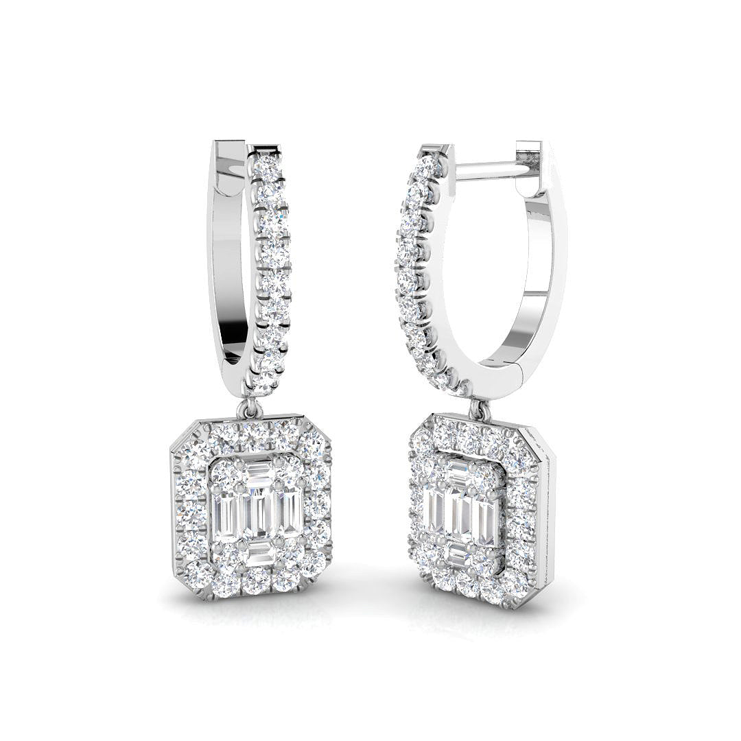 9ct White Gold 0.62ct G SI2 Diamond Earrings