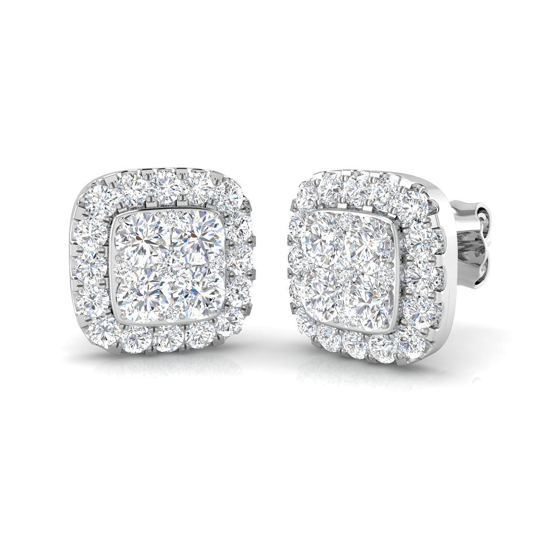 9ct White Gold 1.30ct Laboratory Grown CVD Earrings