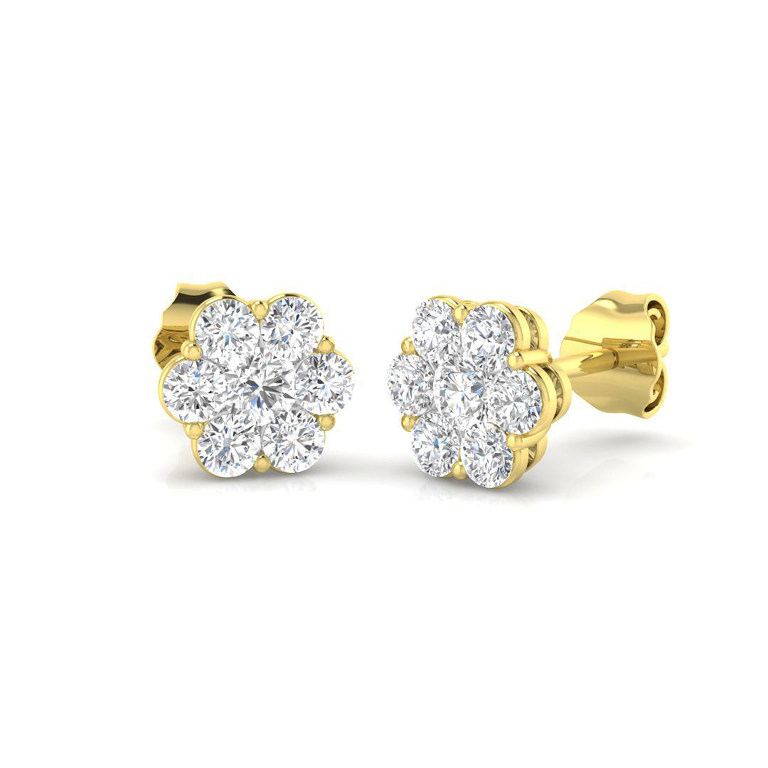 9ct Yellow Gold 0.77ct G I1 Diamond Earrings