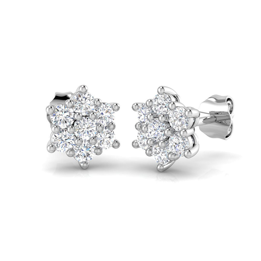 9ct White Gold 0.77ct G I1 Diamond Earrings