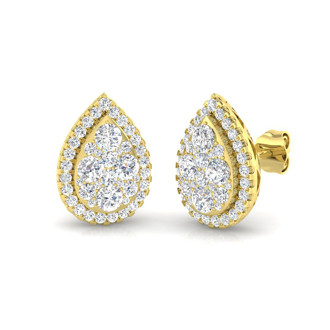 9ct Yellow Gold 1.22ct Laboratory Grown CVD Earrings